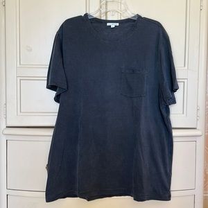 James Perse Standard Shortsleeve w/ Pocket Grey Distressed Size 5